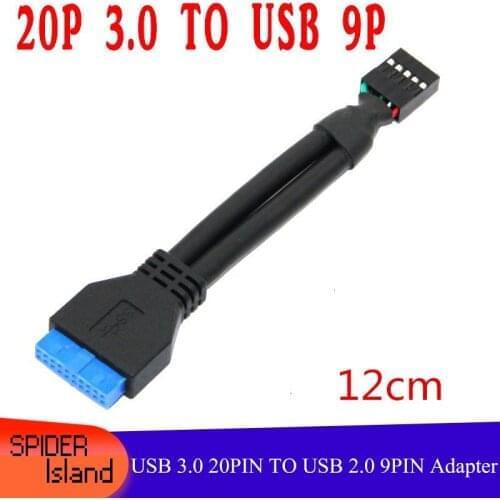 50pcs USB3.0 20P female TO USB2.0 9P male convert 9P USB2 USB3.0 to USB2.0 convert cable adapter