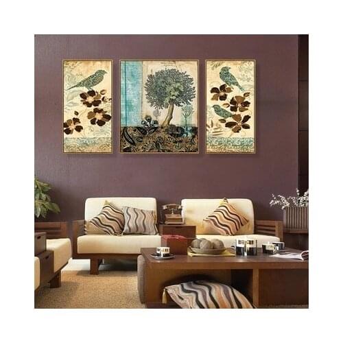 Chinesev Style Canvas Poster Nordic Print Bird And Tree Painting Scandinavian Decoration Picture Modern Living Room Decor Art