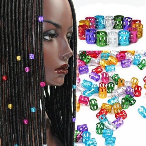 Hair Ring For Braids Hair Clips 100 Pcs Dreadlock Beads Silver Green Yellow Golden Pink 7 Color Available Dreads Accessories