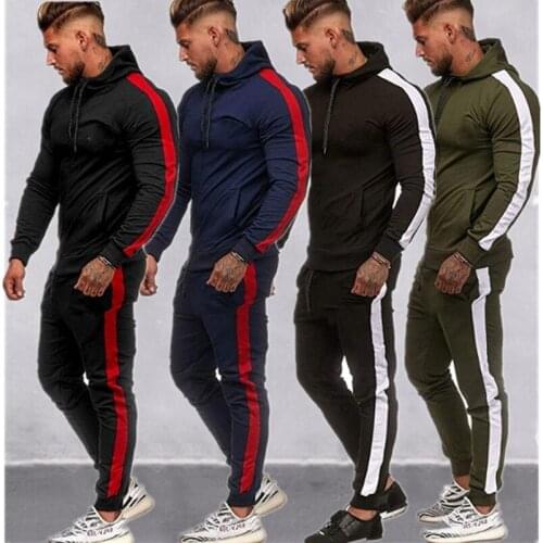 QNPQYX 2Pcs Men Sets Casual Fashion Hoodies Pant Hoody Sweatshirts Sweatpants Tracksuit Autumn Jogging Sportswear Solid Jacket