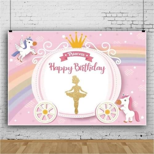Crown Ballet Little Princess Pink Backdrop Girl Birthday Party Decoration Photography Studio Photo Kids Room Custom Background