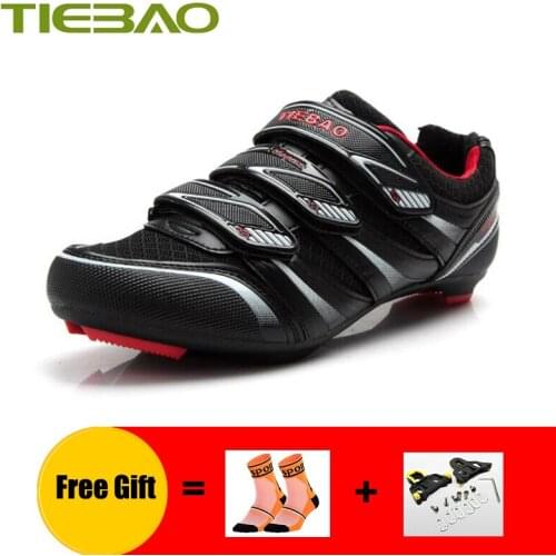TIEBAO Cycling shoes road sapatilha ciclismo men self-locking breathable outdoor women road bike sneakers pro riding shoes