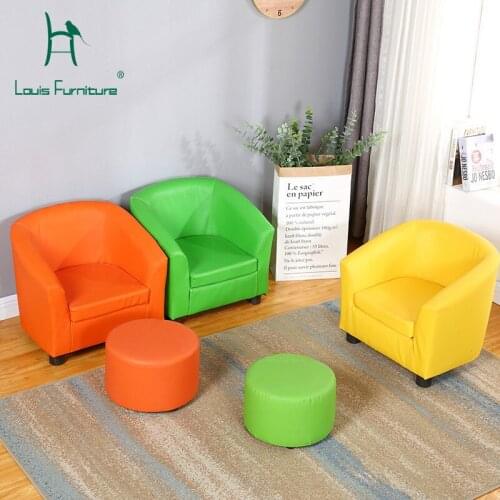Louis Fashion Children Sofas Solid Wood Veneer Kindergarten Lovely Cartoon Family Modern