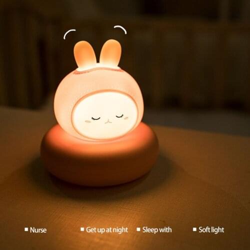 Cute Chirldren Night Light childrens cartoon led soft light eye protection Touch control Baby Kid bedroom bedside lamp gift