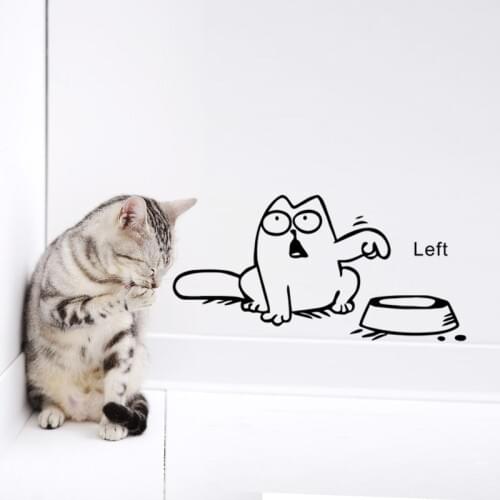 Left Right newest DIY FUNNY cat need food home decor wall sticker lovely kitchen pet store car decals for kids room