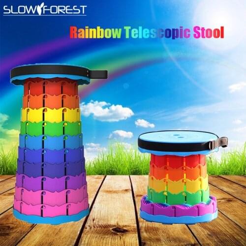 The Latest Telescopic Stool Outdoor Portable Stool Folding Chair Collapsible Chair Small Lightweight Convenient Fishing Chair