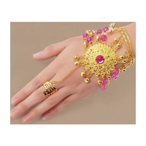 Dance Wear Bollywood Jewelry for Dance Bracelets Gold Wristband Indian Jewelry Accessories Bracelets