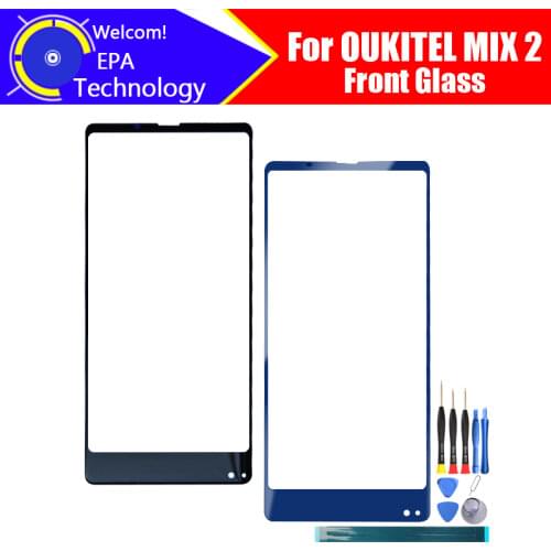 OUKITEL MIX 2 Front Glass Screen Lens 100% Original Front Touch Screen Glass Outer Lens for OUKITEL MIX 2 + Tools + Adhesive