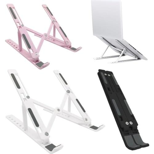 Portable Laptop Stand Plastic Foldable Notebook Holder for Macbook Pro Adjustable Cooling Base Laptop Bracket Phone Stand