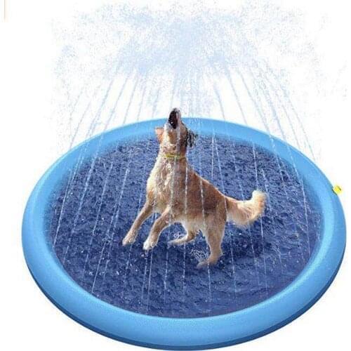 170*170cm Pet Sprinkler Pad Play Cooling Mat Summer Cool Dog Bathtub Folding Swimming Pool Inflatable Water Spray Pad Tub