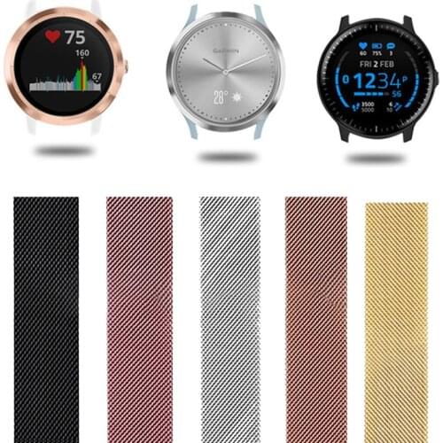 18MM For 70Mai Saphir GarminActive S / GarminMove 3S watch strap For Garmin Venu 2S Watchband Metal Bracelet For Ticwatch C2