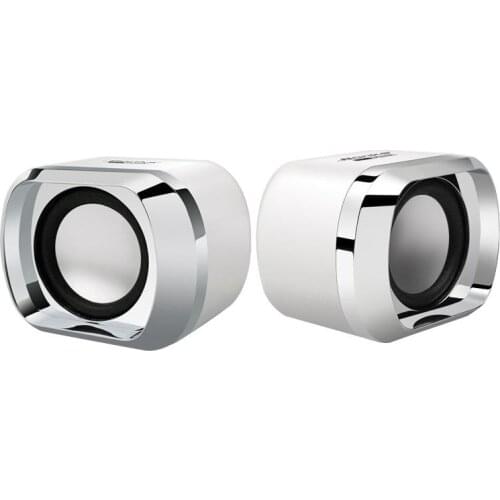 Retail USB 2.0 Notebook Speakers Wired Stereo Mini Computer Speaker for Desktop Laptop Notebook PC MP3 MP4 3.5mm AUX IN white