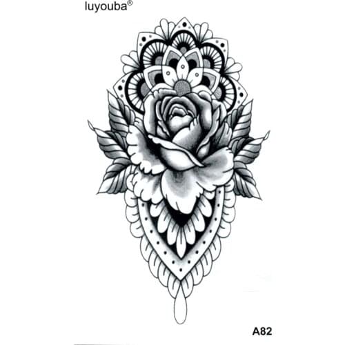 Rose Crown Waterproof Temporary Tattoos Men Tatuagens Tatoo Temporary Stickers Flower Body Sticker Feminino Fake Tattoo Sleeve