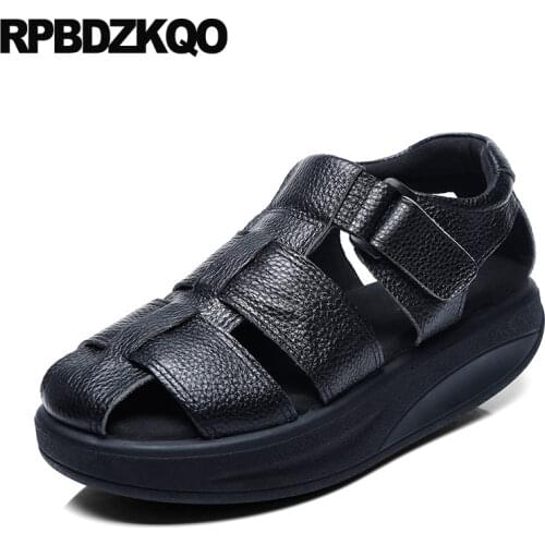 Large size swing wedge platform elevator handmade thick sole genuine leather custom creepers women wide fit shoes ladies muffin