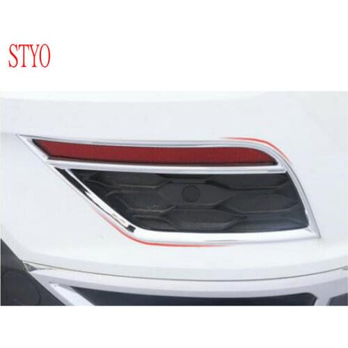 STYO ABS Chrome Car Rear Fog Lamp Cover Tail Fog Light Cover trim For VW T-ROC 2018 2019