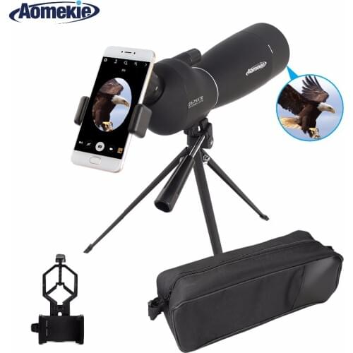 AOMEKIE 25-75X70 Spotting Scope Zoom with Tripod & Universal Smart Phone Holder HD Bird Watching Hunting Monocular Telescope