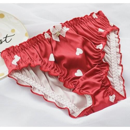 Panties for women kawaii sexy lingerie underwear heart print gril briefs female casual underpants ladies intimates