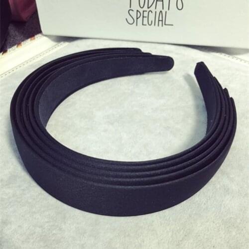 High Quality Handmade 3 cm Wide Wrapped Glossy Black Headband Semi-finished hairband DIY Hair Accessories