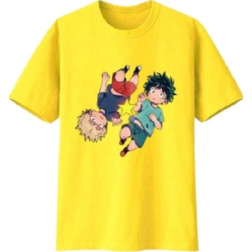High-Q Japan Anime Cos My Hero Academia bakugo katsuki Midoriya Izuku Cotton Casual T-Shirt Tee T Shirt