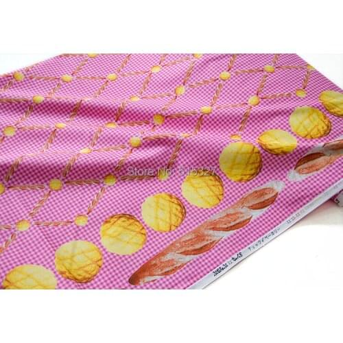 Half-Meter Japanese Kokka Cotton Fabric Patchwork Quilting Fabric for sewing Needlework Home Textile Bread Pattern A