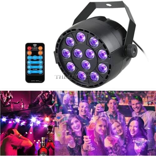 12 LEDs UV Stage Par Light Disco DJ Projector Machine Party Sound DMX512 Master-slave UV LED Stage Light 36W For Bar Show Club