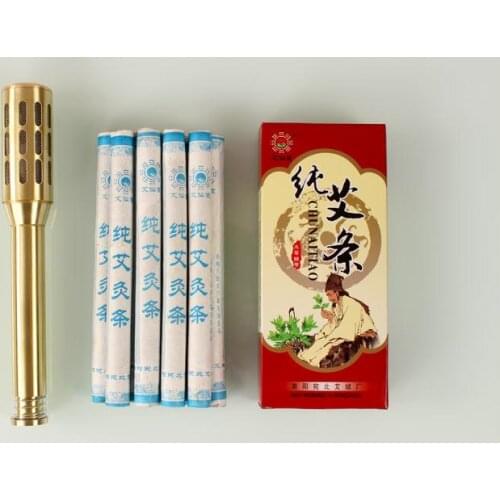 12 in1 Copper Rods Moxa Stick Moxibustion Box Device Moxa Moxibustion Ai Column +10 Moxa Stick