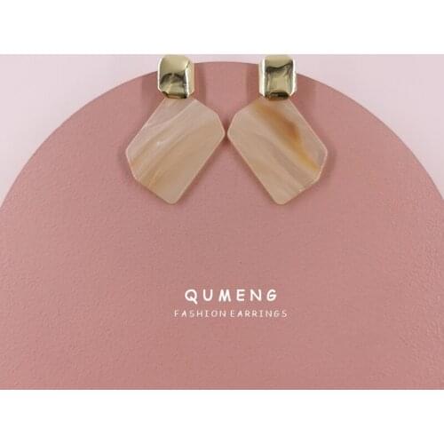 2020 Korean new fashion simple irregular square geometry Acrylic acid minimalist drop Earrings simple elegant ladies jewelry
