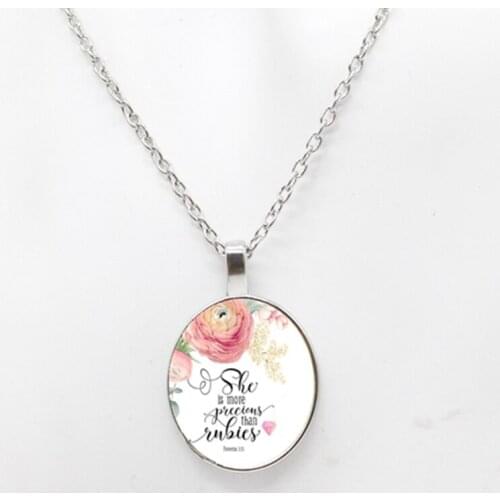 2020 New 1 John 3:15 Perfect Love Dispels Fear Bible Scripture Nursery Scripture Pendant Necklace Religious Pendant Christian