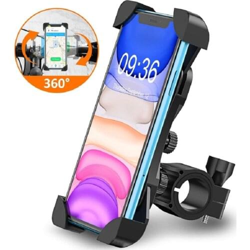 360° Adjustable Bicycle Phone Holder Motorcycle Mobile Cellphone Holder Bike Handlebar Clip No Magnetic Stand GPS Mount Bracket