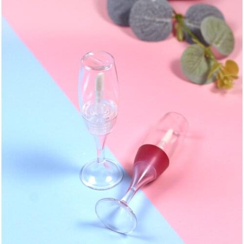 5ml New Clear Red Wine Cup Lip Gloss Tube Cosmetic Plastic Lipgloss Packaging Container Wholesale