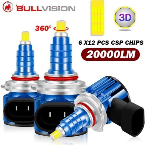 72 CSP 6 Sides 3D 360 H7 Led Car Headlights Bulbs 20000LM H4 H11 H8 HB3 9005 HB4 9006 60W Automotive Fog Lights Turbo Mini Lamp