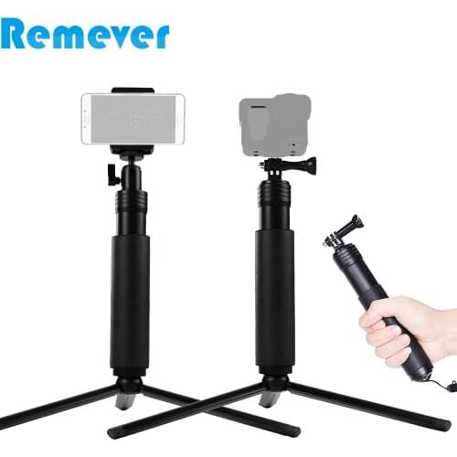 Aluminum Selfie Stick Mounts Holder with Ball Head Mini Tripod for iPhone Xiaomi Samsung Phones Monopod for GoPro SJcam Cameras