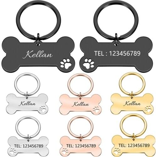 Anti-lost Personalized Pet ID Tag Dog Collar Engraved Pet ID Name for Cat Puppy Dog Collar Tag Pendant Collar Pet Accessories