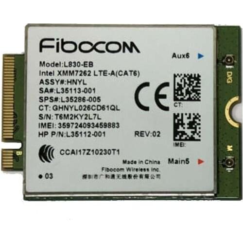 Wireless Adapter Card for Fibocom L830-EB LTE WWAN PALAU w/GPS Intel XMM7262 M.2 card for hp L35286-005