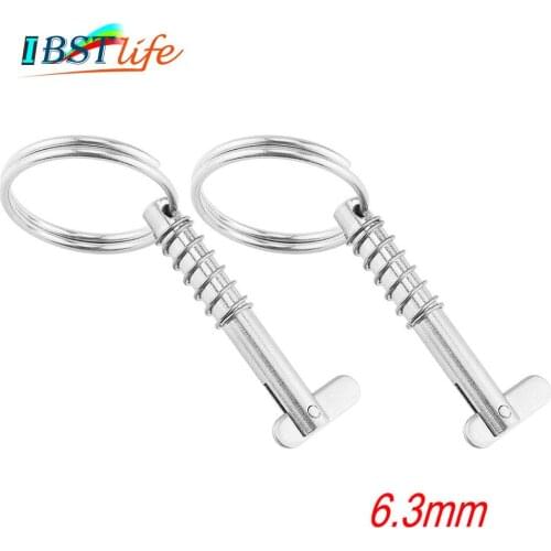 2PCS 6.3mm Marine Grade 316 Stainless Steel Quick Release Pin for Boat Bimini Top Deck Hinge Marine hardware Boat