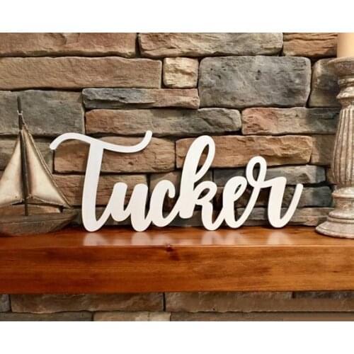 Wooden Name Sign Personalized Custom Name Sign Wedding Nursery Laser Cut Name Designed