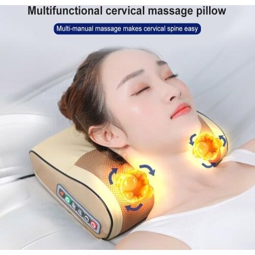 Infrared Heating Neck Shoulder Back Body Electric Massage Pillow Shiatsu Massager Device Cervical Healthy Massageador Relaxation
