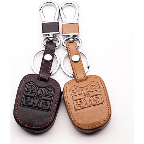 Leather Key Chain Key Holder Case Cover For Ford Explorer 5 Transponder Key L21 5 buttons remote protect shell Key cases keys