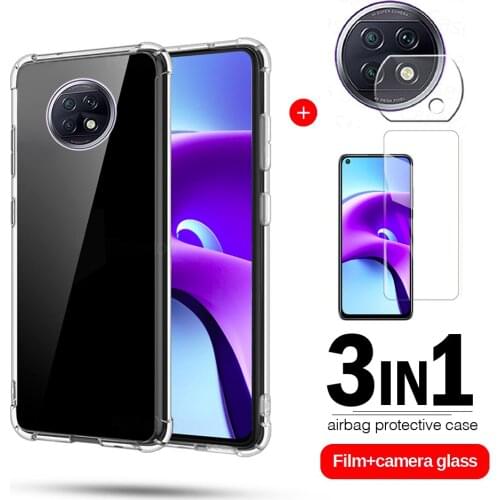 Soft Case for Xiaomi 10t 10tpro 10t Lite Tempered Glass Camera Lens film For Redmi note 9T redmi 9T Transparent Phone Back Cover