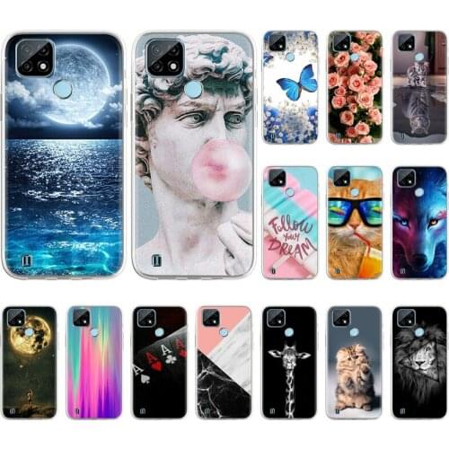 Soft Silicone Case For Realme C21 Cases 6.5" Multi-style Painted Phone Cover For OPPO Realme C21 C 21 Flower Funda Realme C21