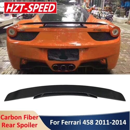 N Style Real Carbon Fiber Back Rear Trunk Wing Spoiler For Ferrari 458 Car Body Modification Kit 2011-2014