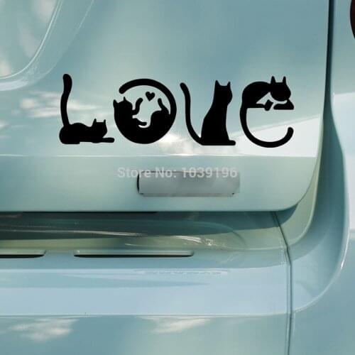 Newest Car Styling Covers Cute Lovely Cat Love Car Stickers Decals for Toyota Honda Chevrolet Volkswagen Ford Kia Fiat Tesla BMW