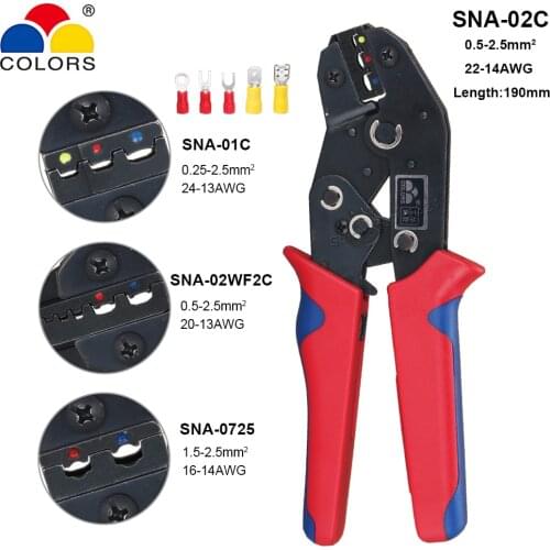 Crimping Pliers Ring Fork Spade Insulated Wire Terminals Connector Ratchet Crimper SN SNA Crimping Jaw Kits Hand Tools