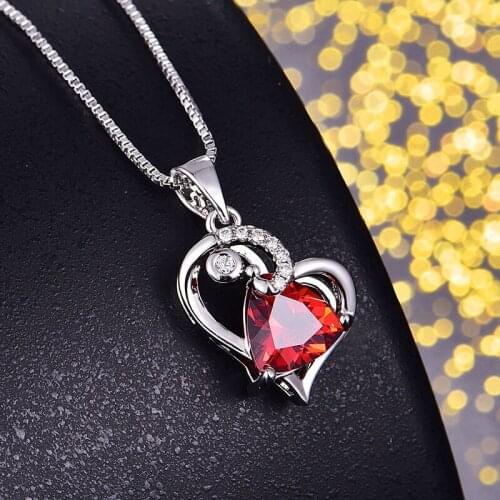 Romantic heart Hot Sale Brand 925 Sterling Silver Ladies Beach Necklace Slide Pendant Mobile Stone Ladies Autumn Winter Jewelry