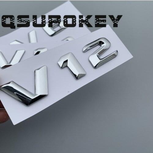 QSUPOKEY 1PCS V6 V8 V10 V12 displacement letter car, motorcycle decoration stickers