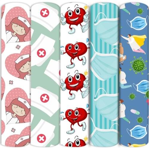 Doctor Health Nurse Polyester Cotton/4way Stretch Fabric Patchwork Sewing Kid Home Textile Cloth Quilting Dress Curtain,1Yc16948