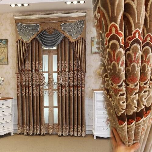 Nordic Dutch Velvet Hollow Embroidery Curtains for Living Room Dining Room Bedroom Modern Minimalist Curtains Valance Custom