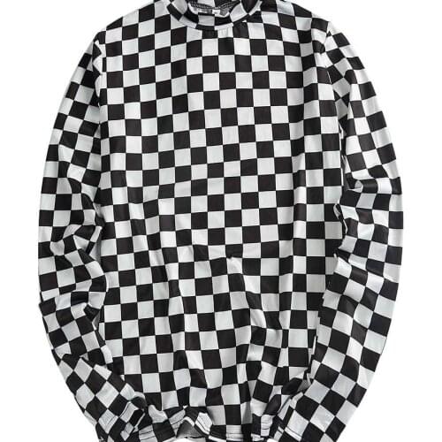 ZuoLunOuBa Autumn Winter Casual Women T Shirt Plus Velvet Long Sleeves To Keep Warm Korean Tees Print Harajuku Grid Female Tops