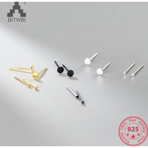 Earring Female 2020 Small Earrings for Women Girls 925 Sterling Silver Earrings Gold Black Color Ear Piercing Cute Earings