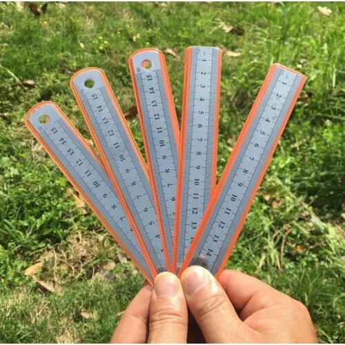100 Pcs Stainless Steel Straight Ruler Inch and Centimeter Scale Drawing Line Tool Double Sided Measurement for Office Student